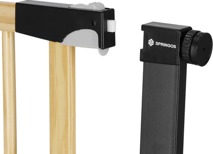 Traphekje | 75 - 124 cm | Traphek | Veiligheidshekje | Metaal | Hout | Zwart/Bruin
