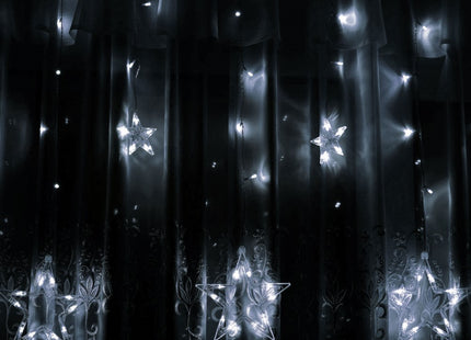 IJspegel Verlichting Buiten | Lichtgordijn | Sterren | Kerstverlichting Buiten | 2 m | 92 LED | Koel Wit