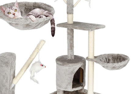 Krabpaal - 4 Etages - Voor Katten - Meubelbescherming - 49X36X87 cm - Grijs