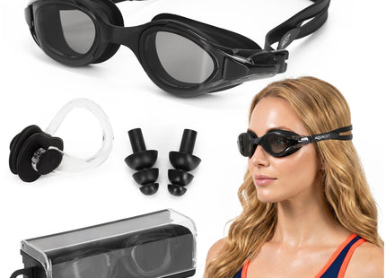 Duikbril - Zwembril - Inclusief Oordoppen En Neusklem - Verstelbaar - Unisex - Zwart