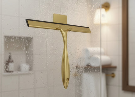 Douchewisser - Raamwisser - Incl. Ophang Haak - Badkamer Accessoires -  Goud - 25 x 18,5 Cm