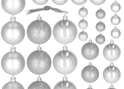 Kerstballen | 30 Stuks | 6/5/4 cm | Zilver