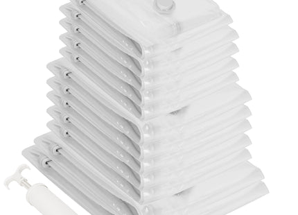 Vacuümzakken Set | Opbergzakken Kleding | Herbruikbaar | 12 stuks | 4 maten | Transparant | Inclusief Pomp