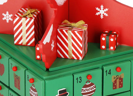 Adventskalender | 24 lades | Hout | Kerstboom