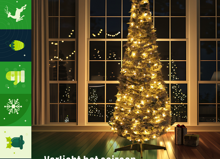 Pop-up Kunstkerstboom | 1 Minute | Snow-Tree | 150 cm | Met Verlichting | Ø 50 | 200 Led
