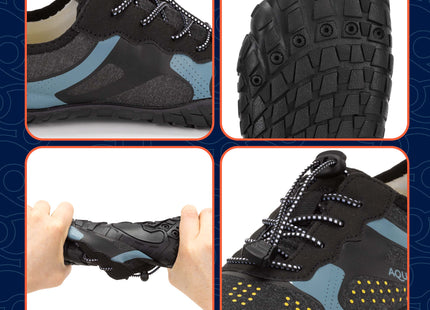 Waterschoenen - AQUA Shoes - Sneldrogend - Rubber - Unisex - Zwart/Blauw - Maat 44