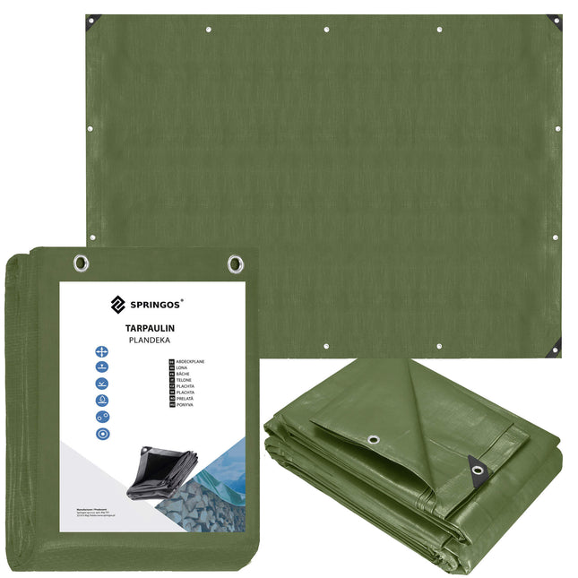 Afdekzeil | Dekzeil | Zeildoek | Waterdicht | PVC | 4 x 7 m | 120 g/m2 | Groen