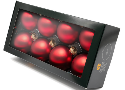 Kerstballen Glas | 8 Stuks | Glas | Mat |  Rood