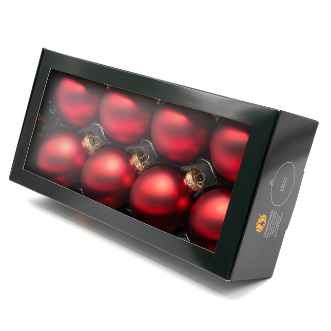 Kerstballen Glas | 8 Stuks | Glas | Mat |  Rood
