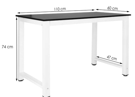 Eettafel | Tafel | 110 x 60 cm | Wit/Zwart