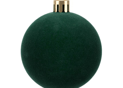 Kerstballen 12 Stuks – Donkergroen – Fluwelen Kerstboomversiering – Onbreekbare Kerstballen 5,5 cm – Inclusief Ophangkoorden