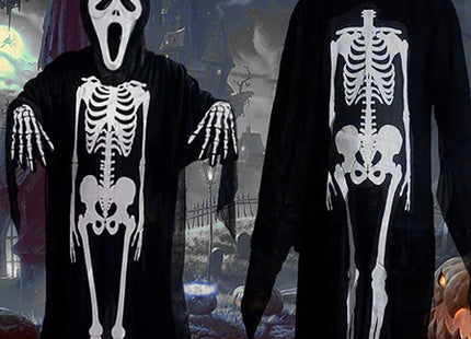Halloweenkostuum - Scream - Verkleedkleding - Halloween - Skelet - 2-Delig - Zwart/Wit
