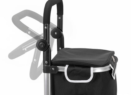 Boodschappentrolley - Boodschappenkrat - Met Twee Wielen - Grijs - Zwart - 42 L - 30 KG - 101 x 45 CM