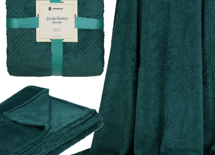 Plaid | Sprei | Deken | 220 x 200 cm | Pluche | Groen