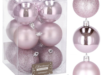 Kerstballen | 12 Stuks | 6 cm | Roze