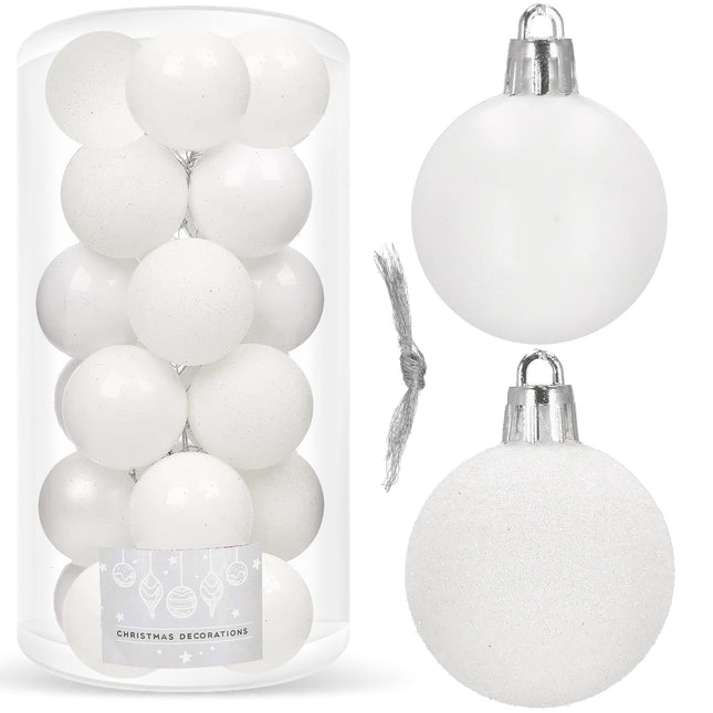 Kerstballen | 20 Stuks | 4 cm | Wit