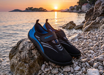 Waterschoenen - AQUA Shoes - Sneldrogend - Rubber - Unisex - Blauw/Zwart - Maat 44