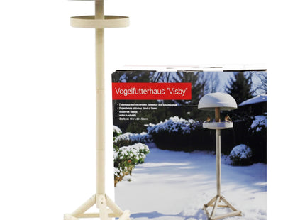 Vogelvoederplek - Vogelvoederstation - Kunststof - Hout - Vogelvoeding - Staand - Bruin - Grijs - 42,5 x 36 x 125 cm
