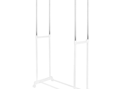 Kledingrek | Op wielen | Wit/Chroom