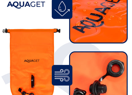 Zwemboei - Voor Openwaterzwemmen - Zwemveiligheidsboei - Incl. drybag /Saferswimmer/Safe swimmer/ 35 Liter / Reddingsfluitje - Oranje