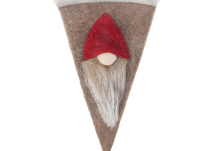 Bestekhouder - Bestekzakje - Kerst - Kerstversiering - Kabouters - Rode Hoed - Bruin - 2 stuks