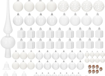 Kerstballen & Piek | 101 Stuks | Wit