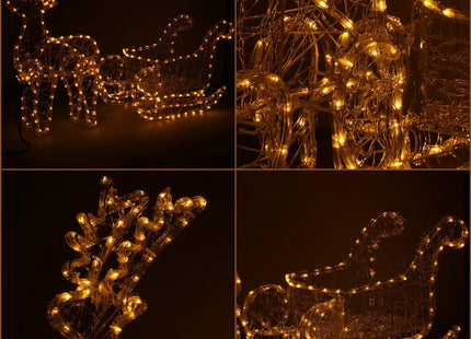 Rendier Met Slee | 312 LED Lampjes | Warm Wit
