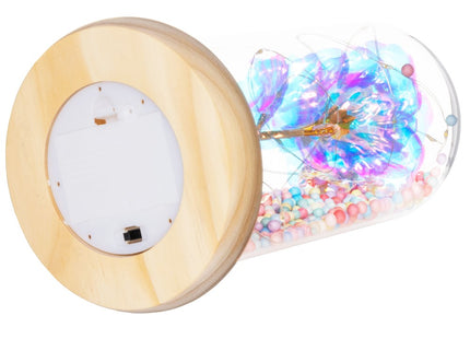 Roos | Valentijn | Rozen | LED | 22 cm | Goud/Kristal/Naturel | Warm wit