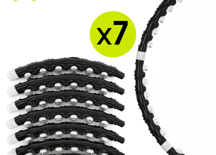 Hoelahoep - Hoepel - Fitness - Opvouwbaar - Cardiotraining - Massagenoppen - Grijstinten - Zwart - 92 Cm