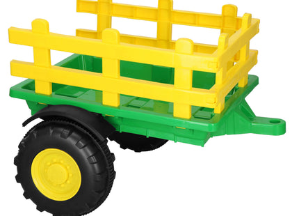 Elektrische Tractor - Elektrische Trekker - 12 V Accu -  Aanhanger - Trailer -  Aangedreven - Afstandsbediening - Kunststof - Metaal - Zwart - Groen