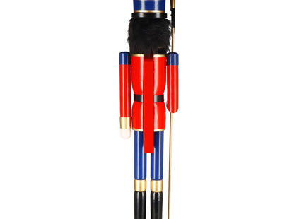 Notenkraker Kerst | Houten Soldaat | Kerstversiering | Rood/Blauw/Zwart/Goud | 152 cm