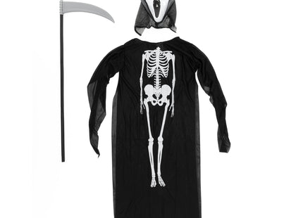 Halloweenkostuum voor kinderen - Doodskostuum met masker - Cape -  Zeis - Grim Reaper