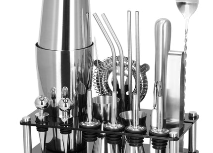 Cocktail Set | 14-Delige Cocktail Shaker Set | Bartenderset  | RVS | Zilverkleurig | 750 ML