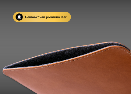 Baltan Leren Laptop Sleeve - Voor MacBook Air - Laptophoes - 15 inch - Bruin