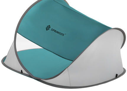Strandtent | Pop-Up Strandtent | UV Filter | Inclusief Draagtas | Polyester | 190 x 120 x 100 cm | Turquoise | Grijs | Wit