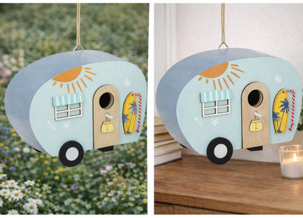 Vogelhuis - Vogelvoederplek - Staand - Camper - Vakantie - Meerkleurig - 23,5 x 10 x 16,5 cm