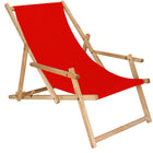 Ligbed | Strandstoel | Ligstoel | Verstelbaar | Arm Leuning | Beukenhout | Geïmpregneerd | Handgemaakt | Rood