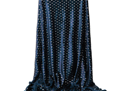 Plaid | Sprei | Deken | 220 x 200 cm | Pluche | Blauw/ Zilver