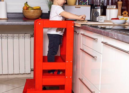 Leertoren Montessori | Leertoren Keukenhulp | Keukentoren | Leertoren Peuters | Stabiel | Rood