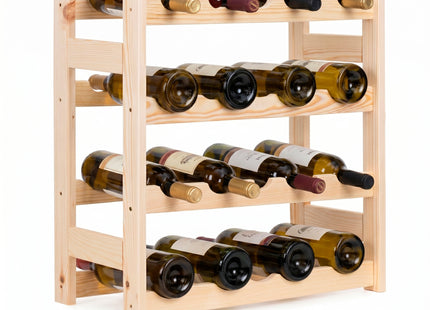 Wijnrek - Wijnrek voor 20 Flessen - Glazenrek - 53 x 25 x 53 Cm - 40 KG - Grenenhout
