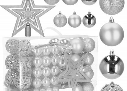 Kerstballen | 100 Stuks | Zilver Tinten