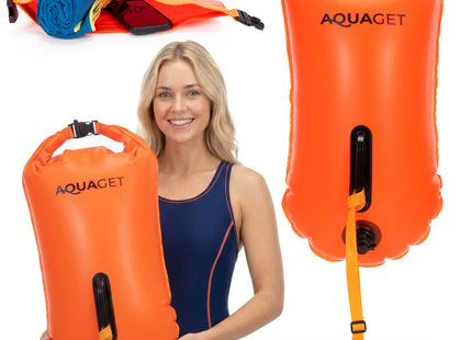 Zwemboei - Voor Openwaterzwemmen - Zwemveiligheidsboei - Incl. drybag /Saferswimmer/Safe swimmer/ 36 Liter / Reddingsfluitje - Oranje