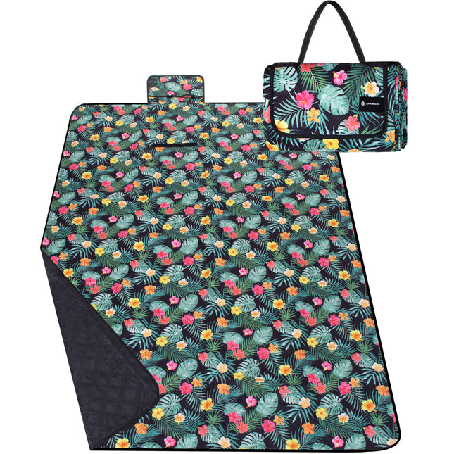 Picknickkleed | Picknickdeken | Buitenkleed | Picknick | 200 x 200 cm | Bloemen/ Bladeren