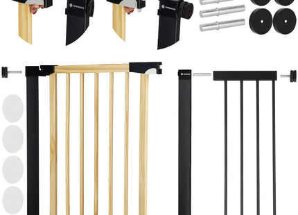 Traphekje | 75 - 110 cm | Traphek | Veiligheidshekje | Metaal | Hout | Zwart/Bruin