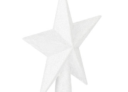 Kerstboom Piek | Glitter | Ster | 15 cm | Wit
