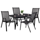 Tuinset | Tuinset 4 Persoons | Tuinsets | Tuintafel & Tuinstoelen | 4 Personen | Zwart