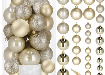 Kerstballen | 30 Stuks | 6/5/4 cm | Goud