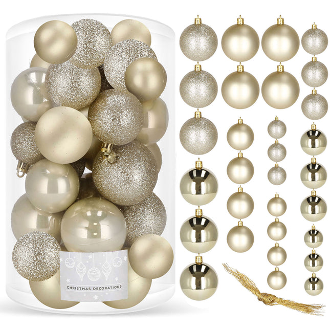 Kerstballen | 30 Stuks | 6/5/4 cm | Goud