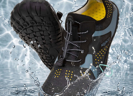 Waterschoenen - AQUA Shoes - Sneldrogend - Rubber - Unisex - Zwart/Blauw - Maat 42