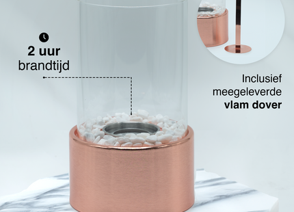 Bio Ethanol Sfeerhaard | Tafelhaard | Binnen & Buiten | Rond | Rose | Goud | ⌀ 15 CM